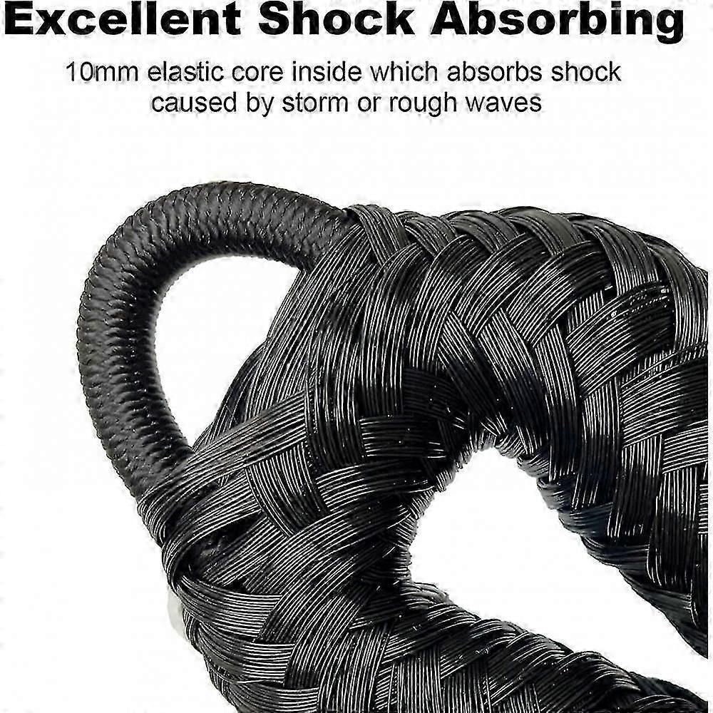 Bungee Dock Line With Hook , Black Mooring Rope For Boat 4 Ft 2 Pack Black