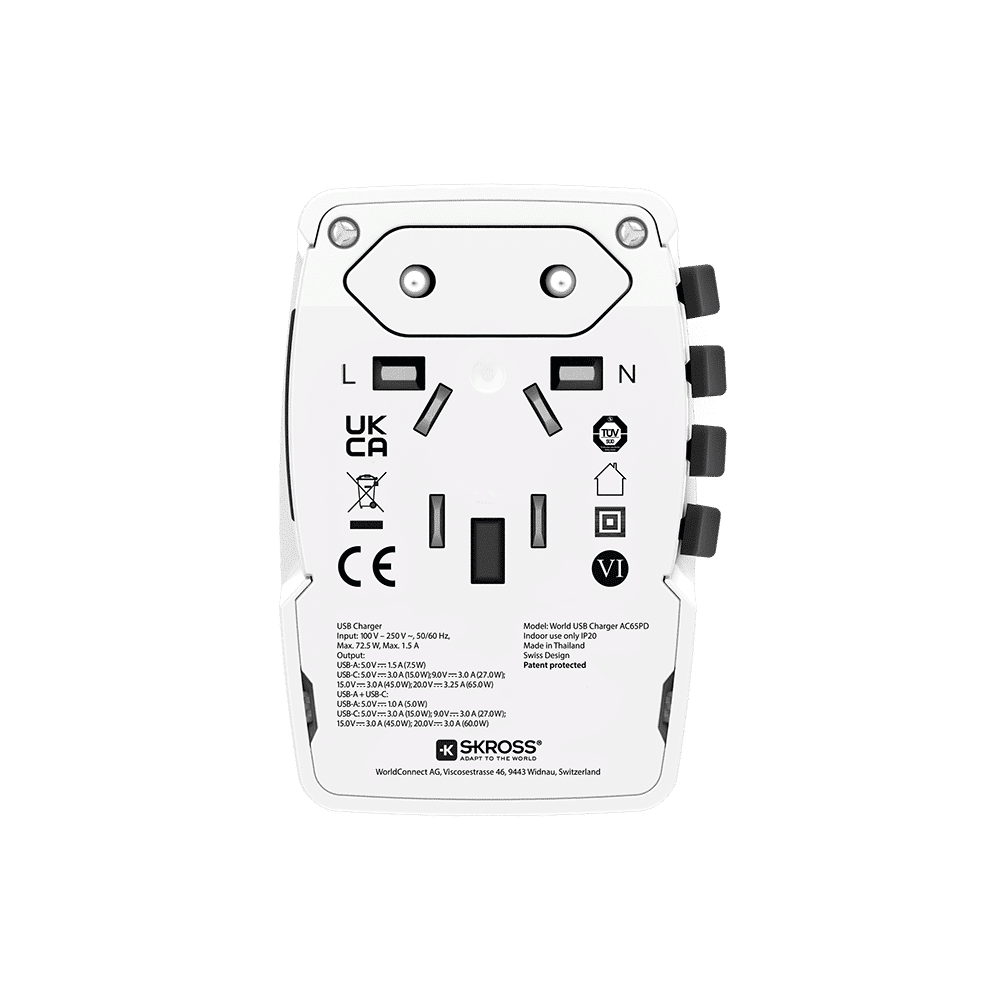 Skross 1302333 World Usb Charger Ac65Pd