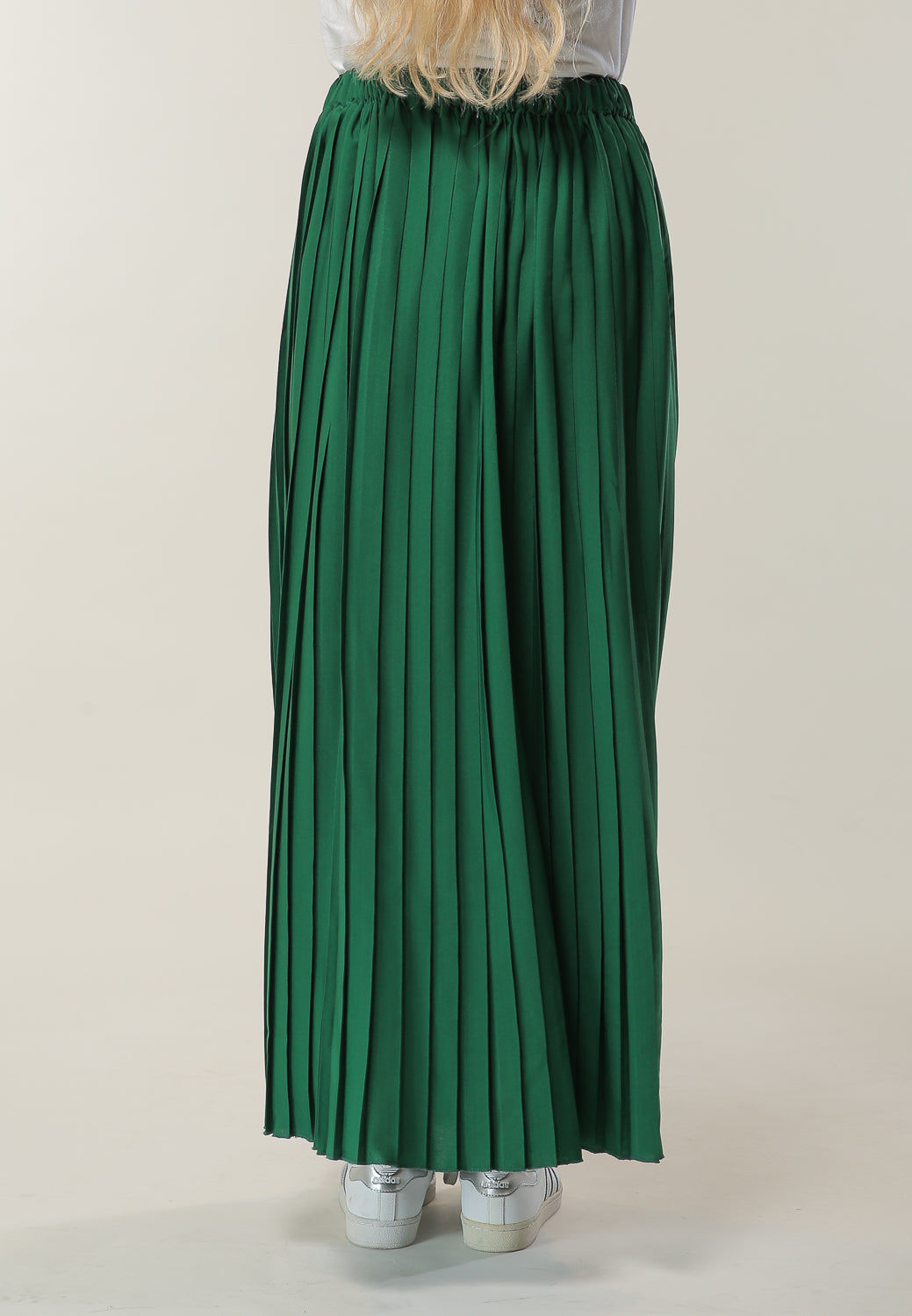 MOiSTREET Long Pleated Green Skirt