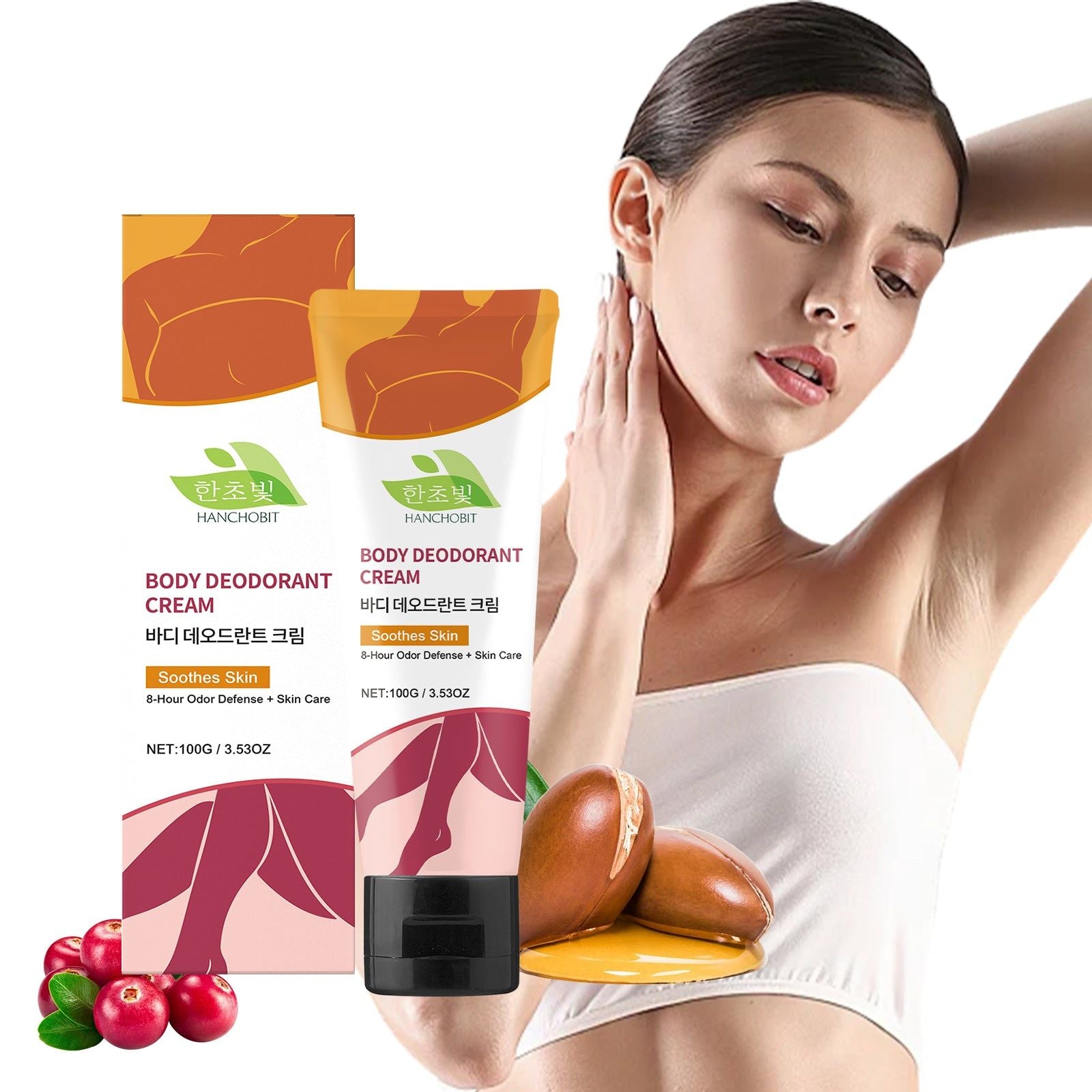 Body Care Cream, Shea Butter Ginger Root, Long-Lasting Freshness, Anti-Sweat, Sensitive Skin ,100g