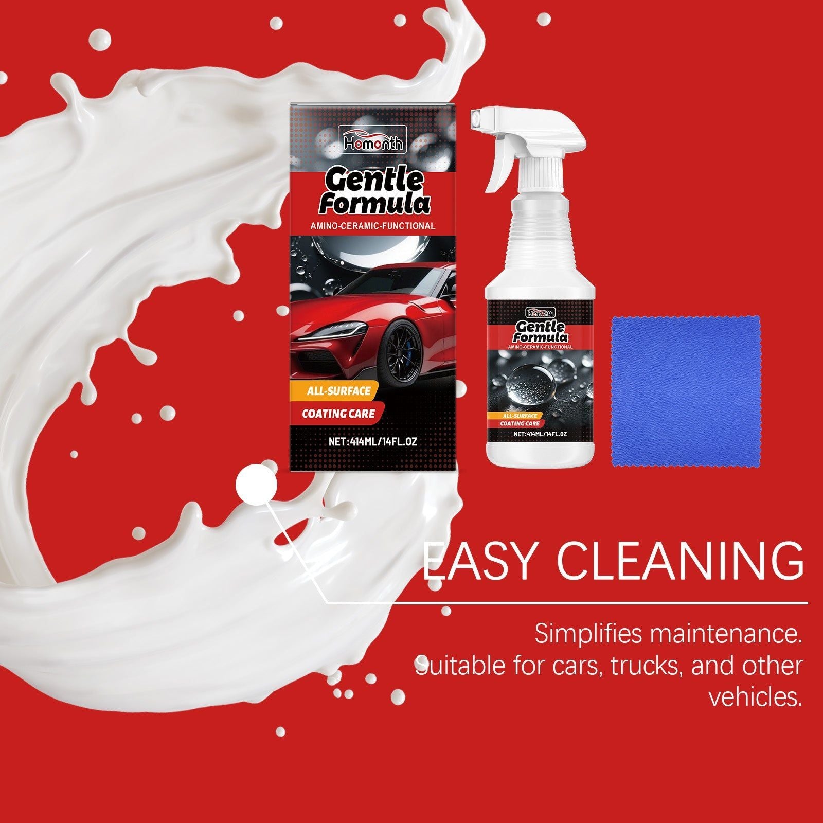 Automotive Ceramic Coating, Paint Surface Care, Hydrophobic, Shine, Easy Maintenance ,1 set