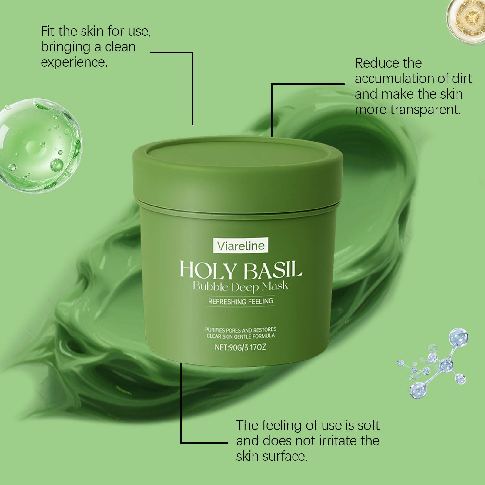 Bubble Cleansing Mask, Deep Pore Detox, Hydrating Facial Cleanser, Brightening Skincare ,90g