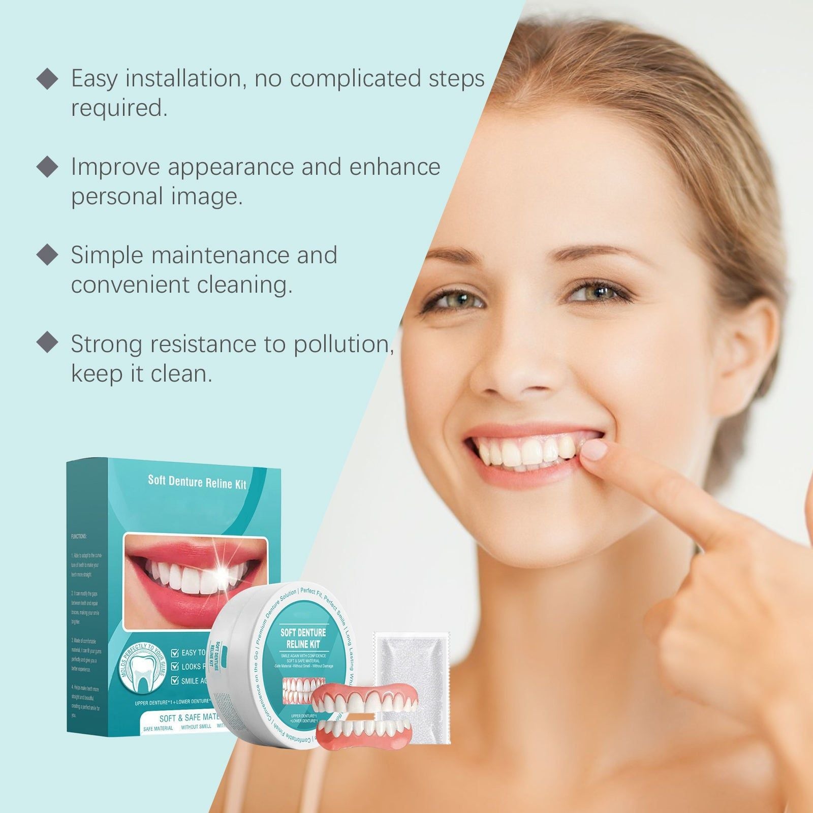 Transform Your Smile with Easy Dental Care, Natural Fit, Instant Results ,1 set