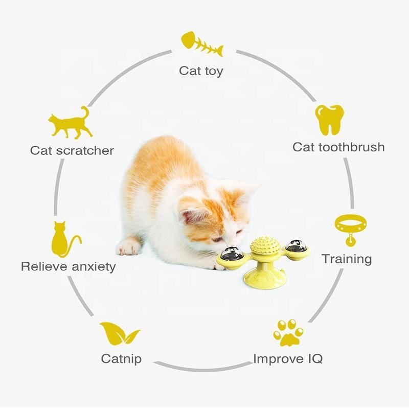 Interactive Toy Supplies Rotating Leak Food Cat Feeder Relieve Stress Puzzle Toys for Pet Cat