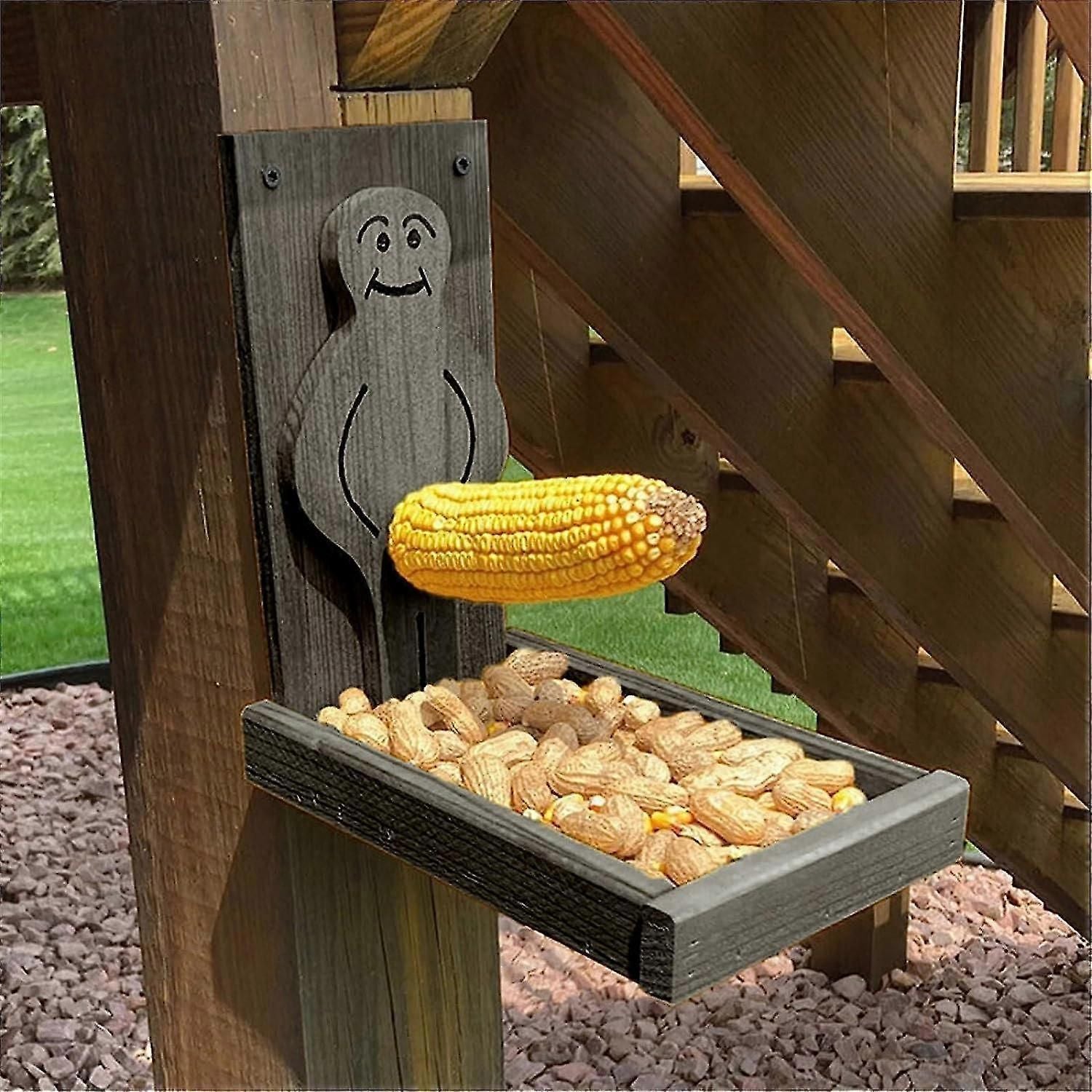 Proud Man Squirrel Feeder, Funny Proud Man Squirrel Feeder Wild Bird Feeders Wooden Decoration Squirrel Feeder Bird Lovers Gifts
