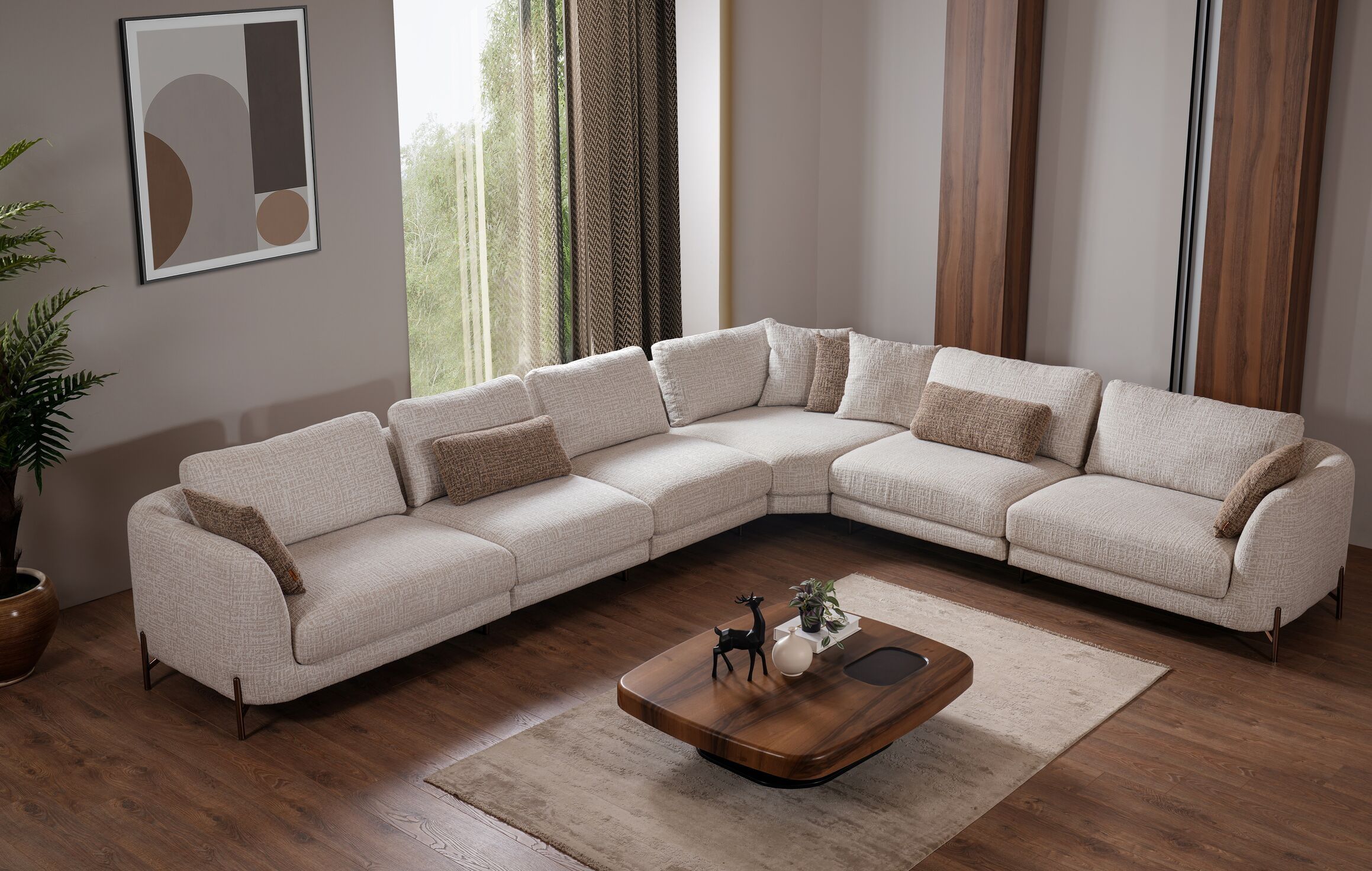 Milan L-Shape Corner Sofa Set