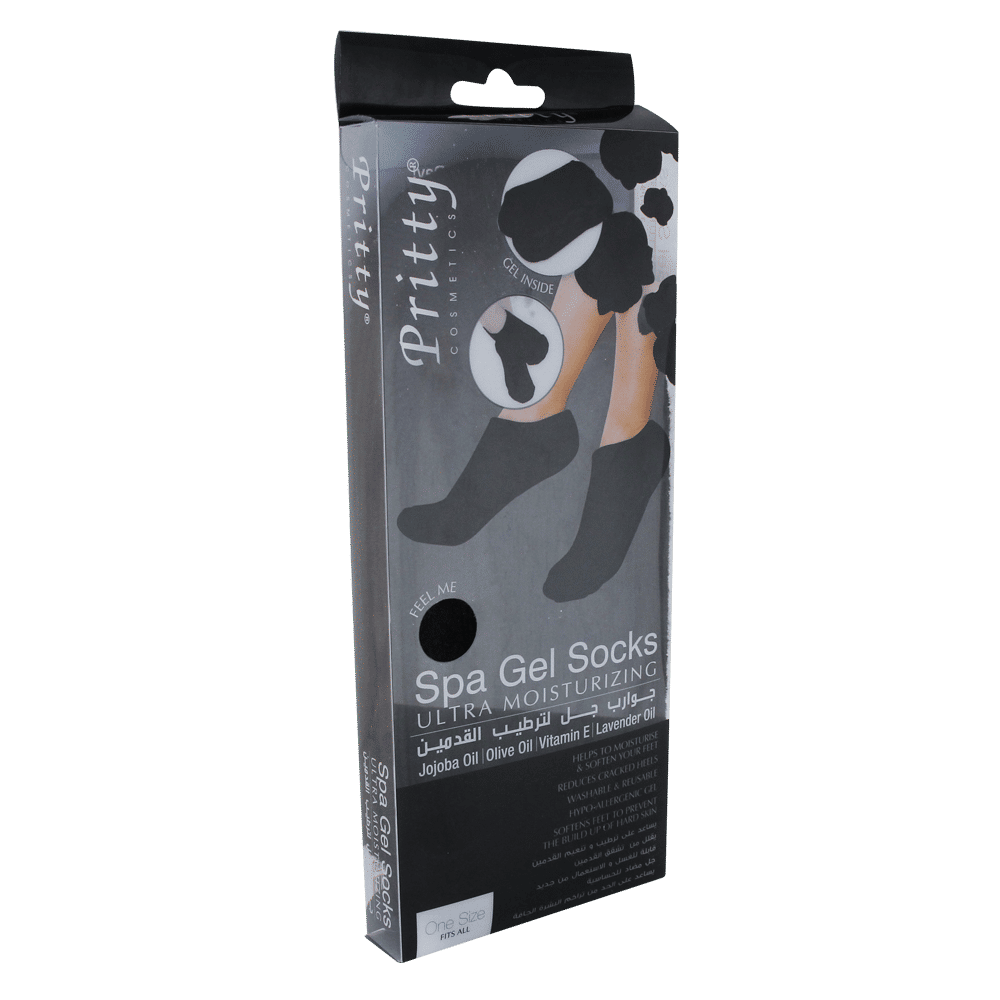 Pritty Ultra Moisturizing Spa Gel Foot Socks, Black, 1 Pair