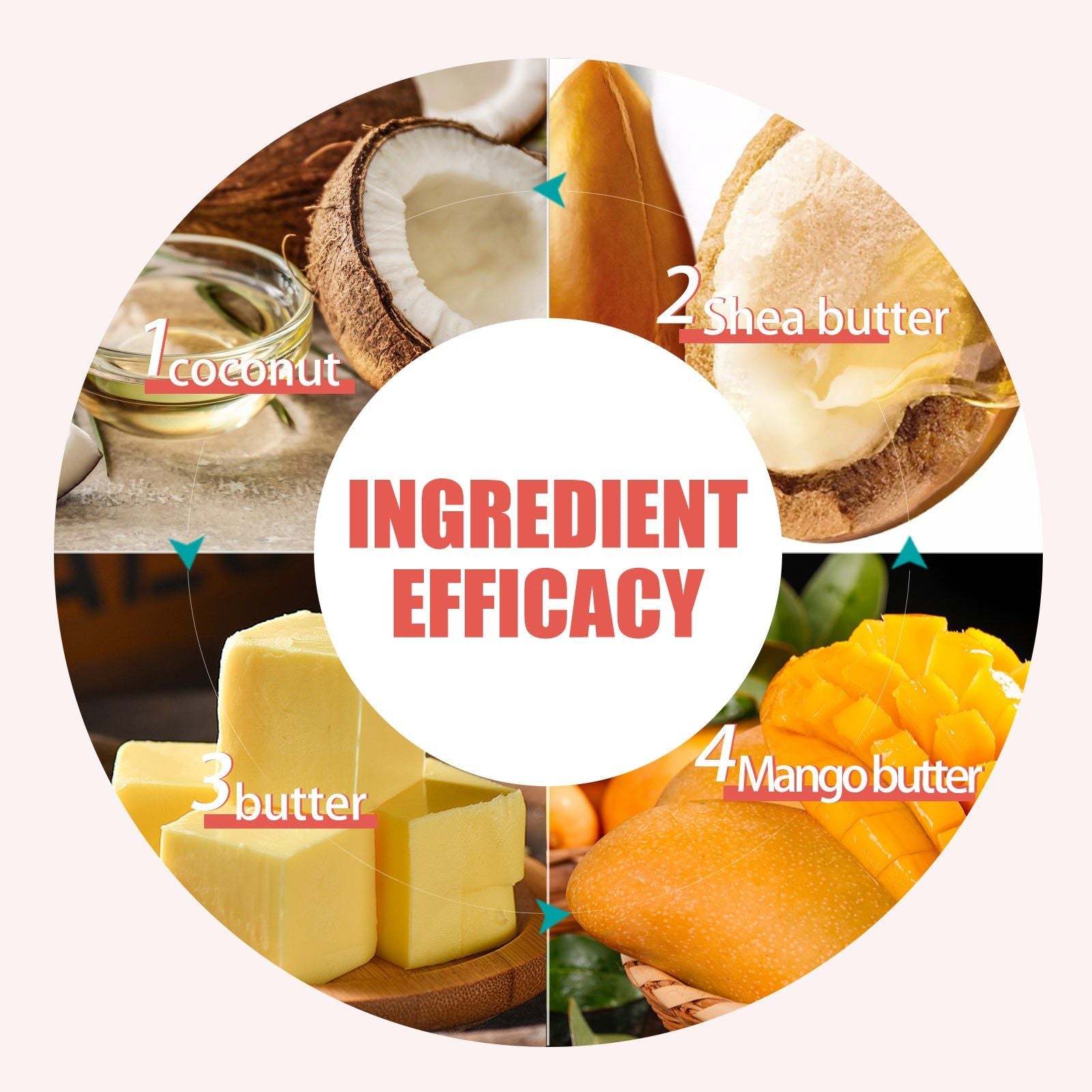 Coconut Hair Mask, Repair and Moisturize Dry Hair, Smooth & Shine ,50g