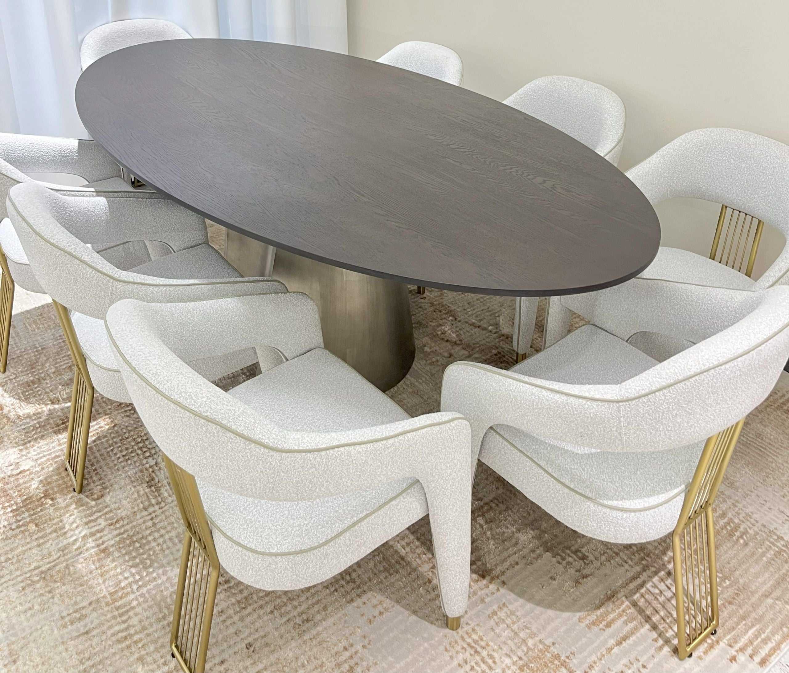 Oval Pedestal Dining Room Set #307