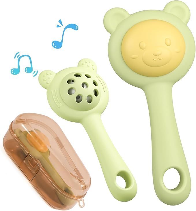 Silicone Baby Rattle Teething Toys Toddler Chew Toy For Infant 3 6 9 Months