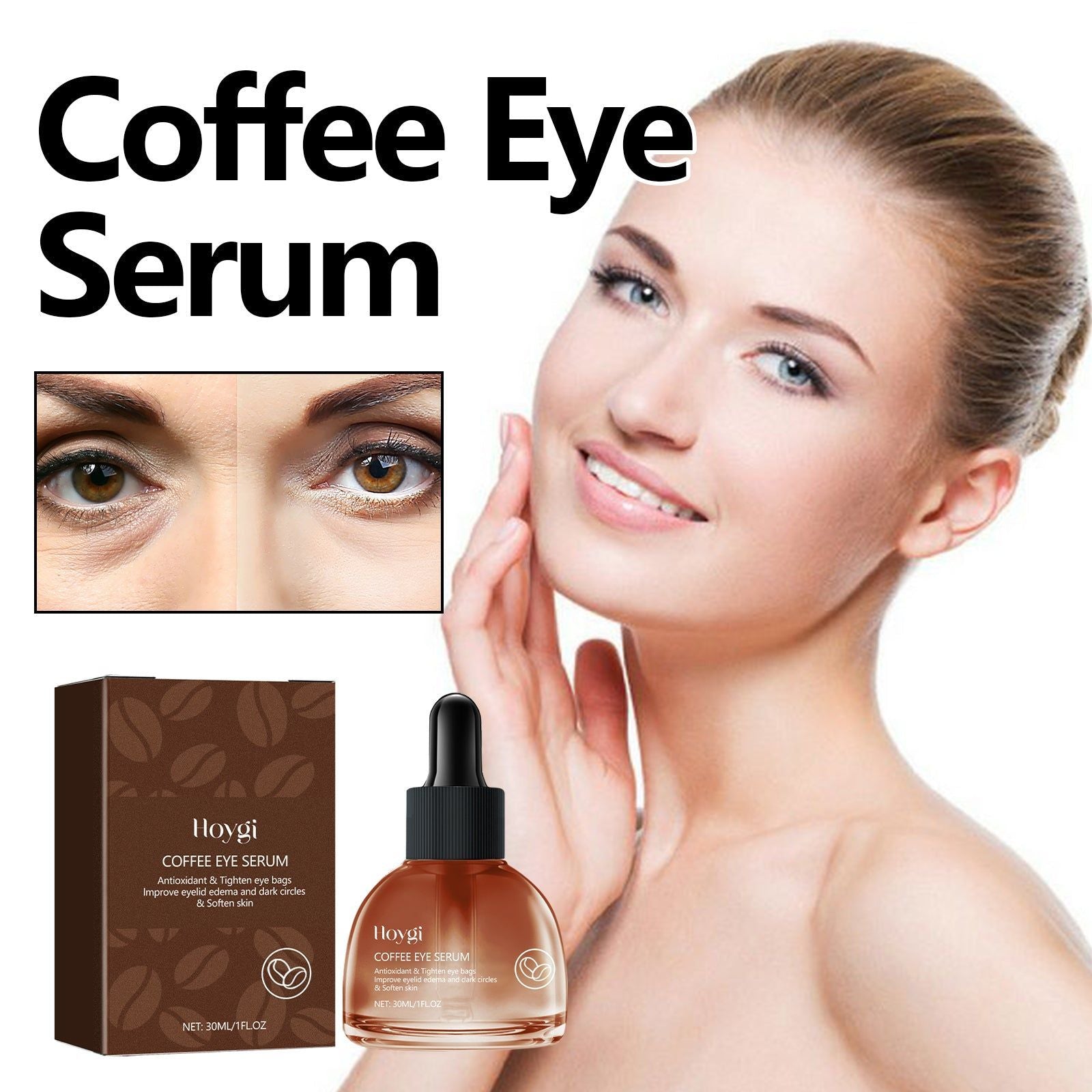 Revitalize Your Eyes with Coffee Serum, Reduce Wrinkles, Hydrate & Brighten ,30ml