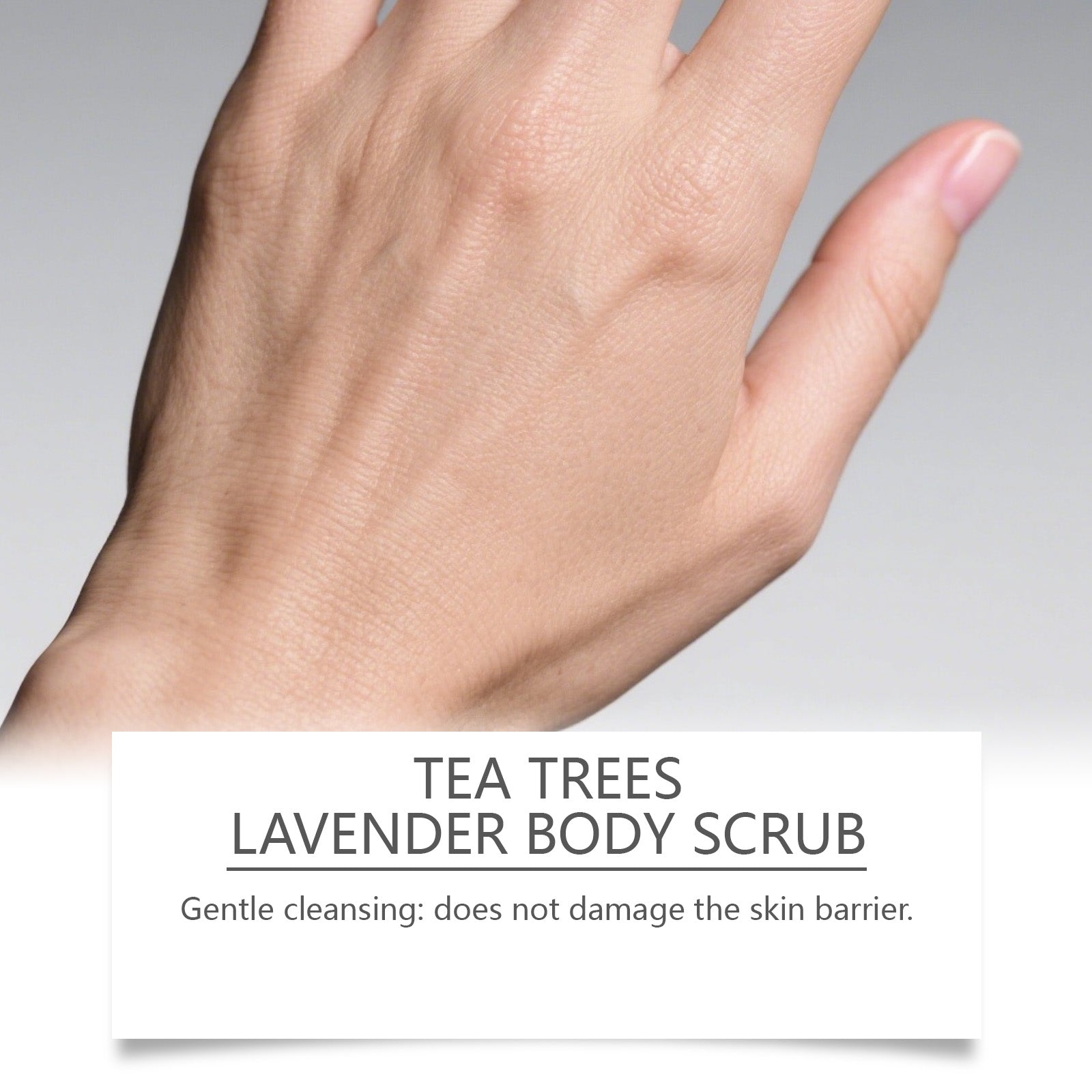 Tea Tree Lavender Body Scrub, Gentle Skin Cleansing, Nourishing Essential Oils ,100g