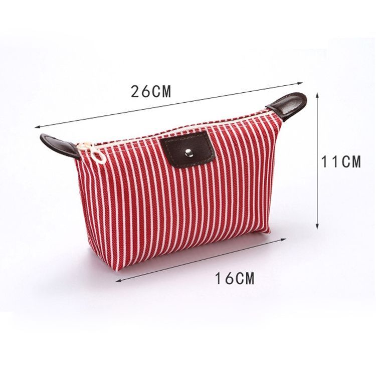 Striped Cosmetic Bag Travel Folding Toiletry Bag