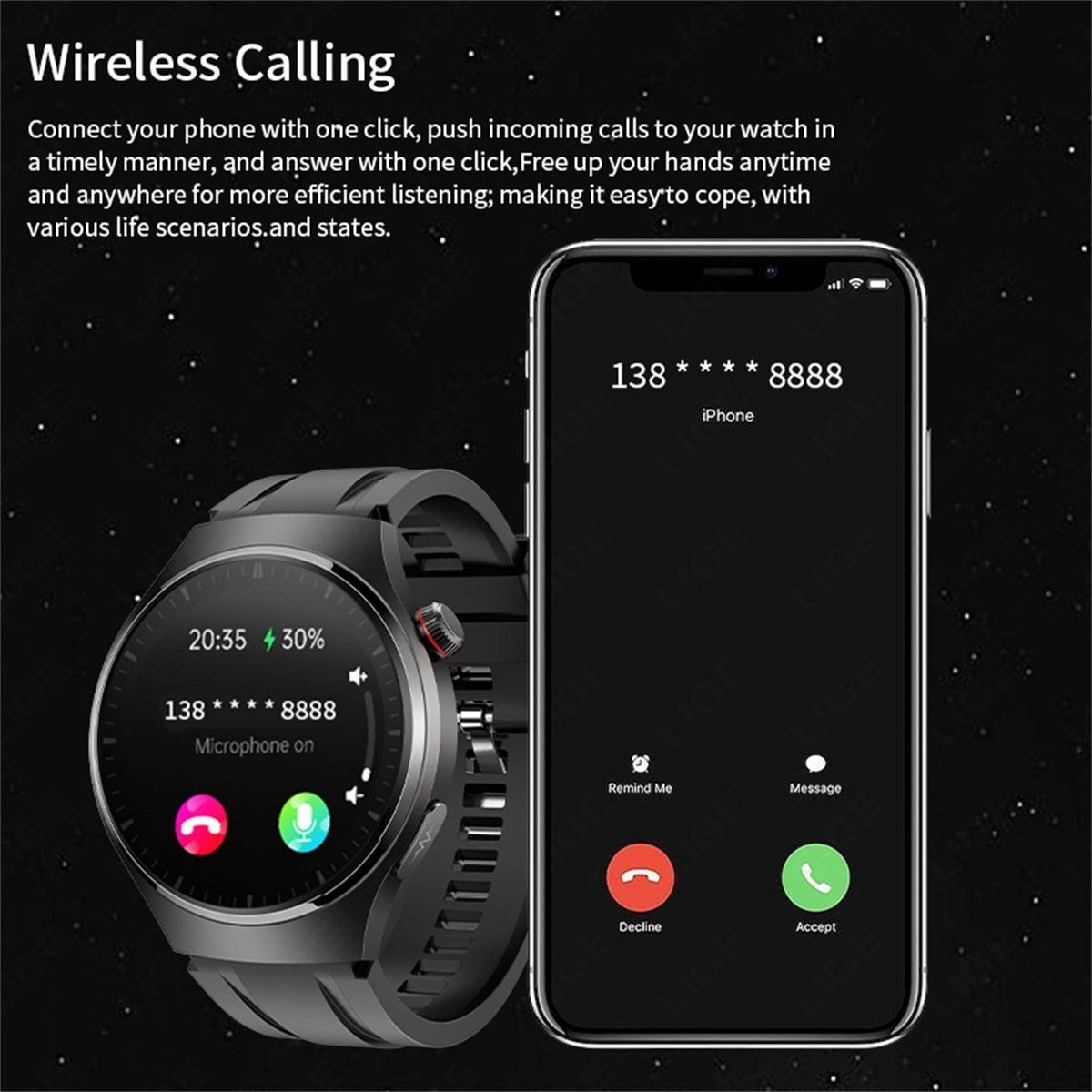 Bluetooth Call Smart Watch with Blood Pressure Monitor Heart Rate Blood Oxygen