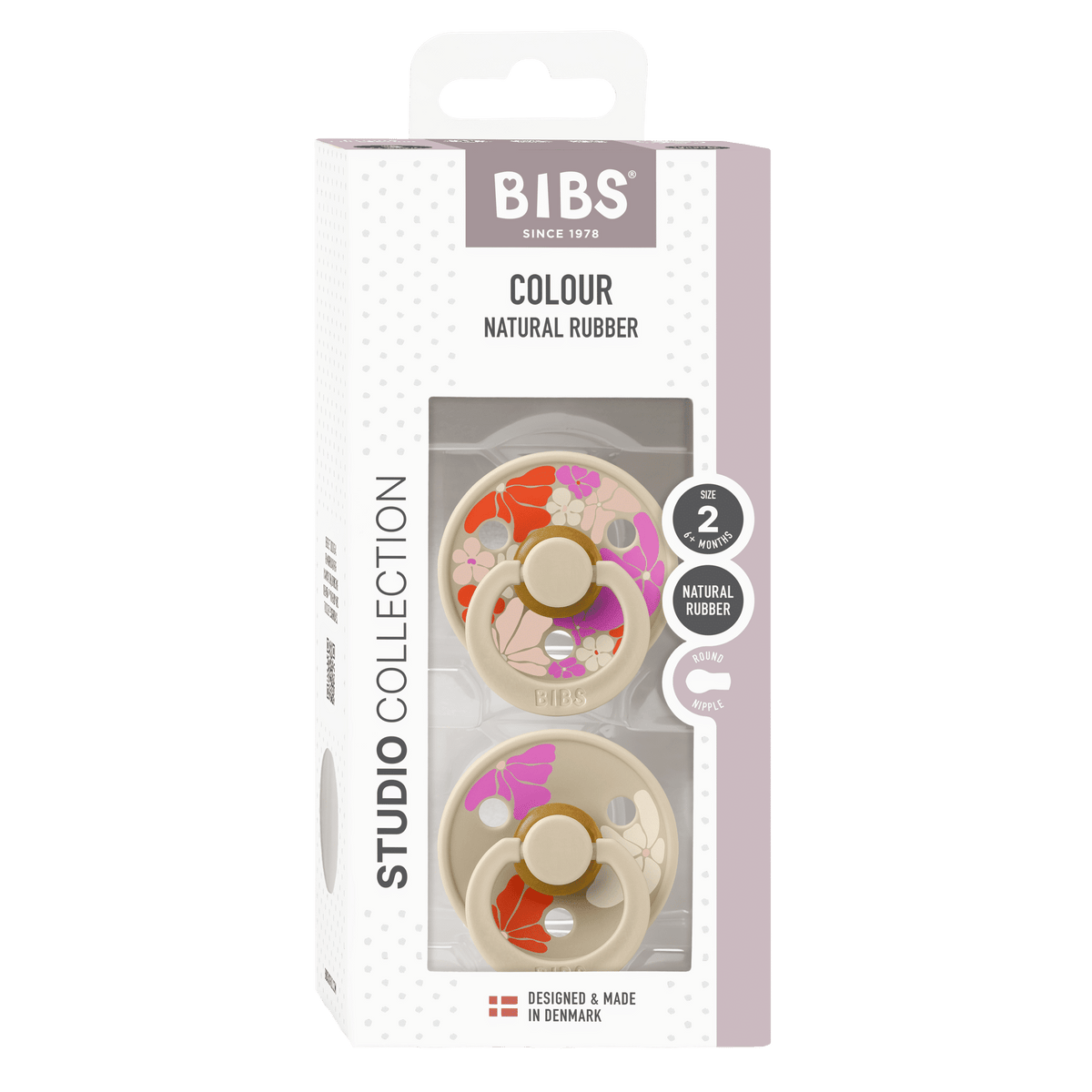 Bibs Pacifier Size 2 - Baby 6-18M (2pcs)-Studio Colour-Vanilla Mix