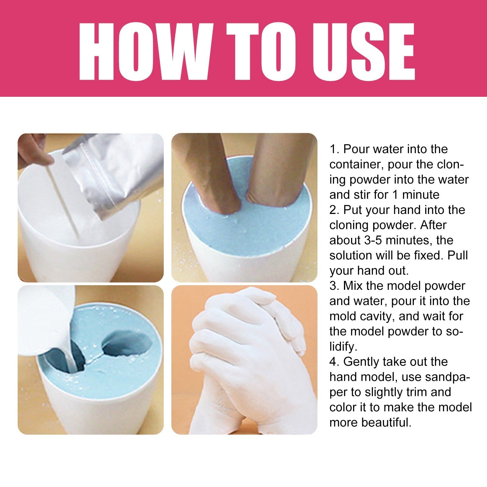 Create Lasting Memories with Hand Film Plaster Kit, DIY 3D Hand Casting, Perfect Gift ,1set