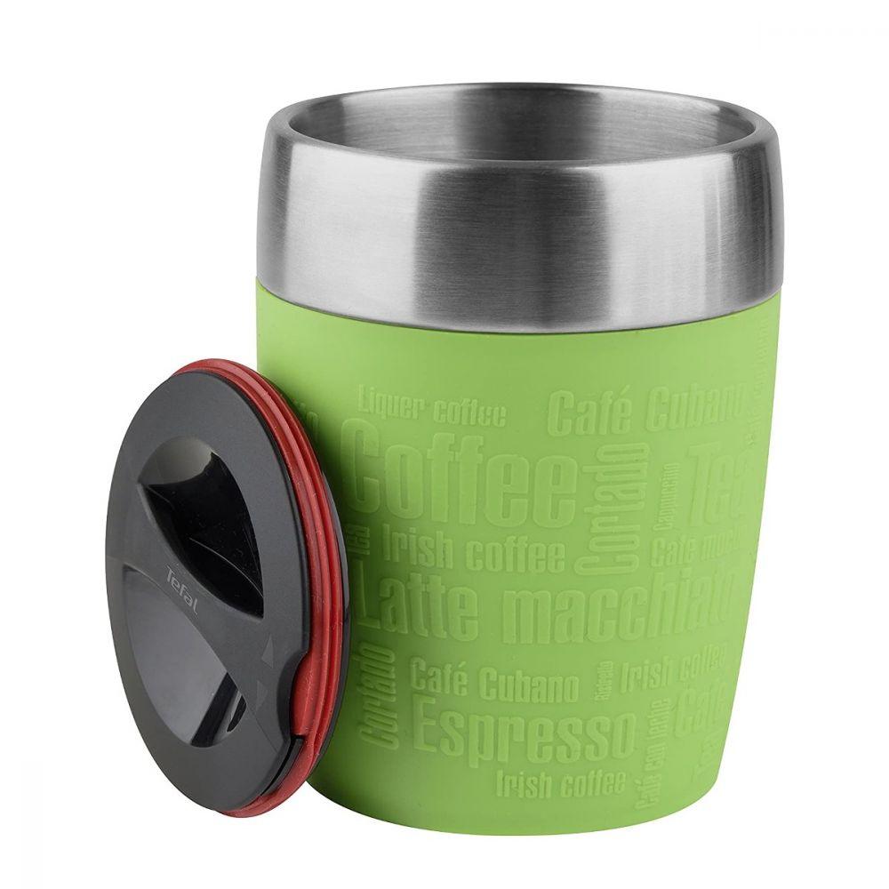 Tefal Stainless Steel Travel Cup, Lime, 200ml
