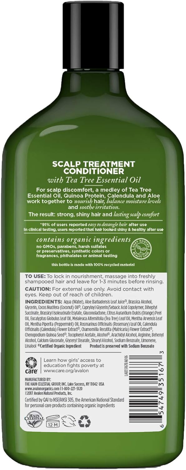 أفالون أورجانيكس، بلسم، علاج فروة الرأس، شجرة الشاي، 11 أونصة (312 جم)