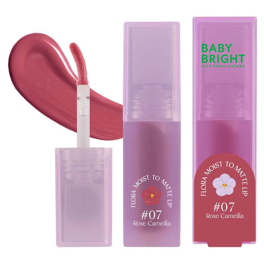Flora Moist to Matte Lip 3g Baby Bright (M) #07 Rose Camellia