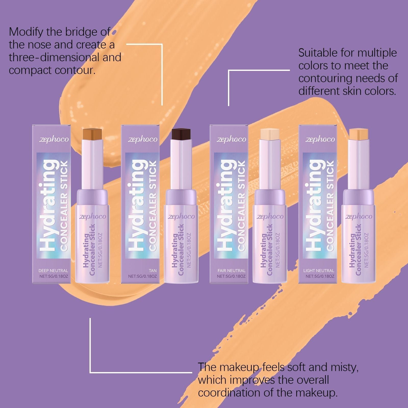 5g Contour Concealer Stick with Sculpting and Face Coverage