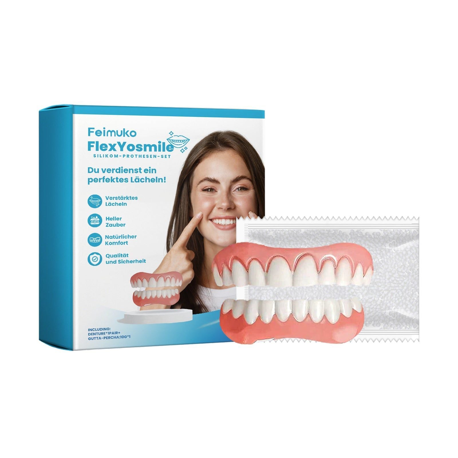 Enhance Your Smile with Easy Denture Decoration Sets, Comfortable Fit, Daily Care ,1set