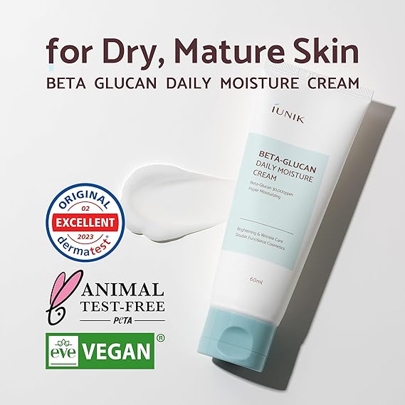 IUNIK Beta-Glucan Vegan Lightweight Non-Sticky Deep Moisture Watery Cream Lotion Daily Moisturizer