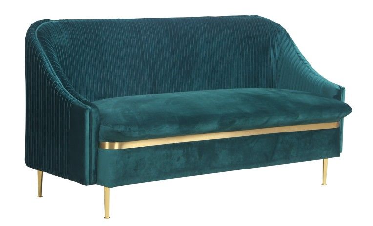 Teal Velvet 2 Seater Sofa #JH781