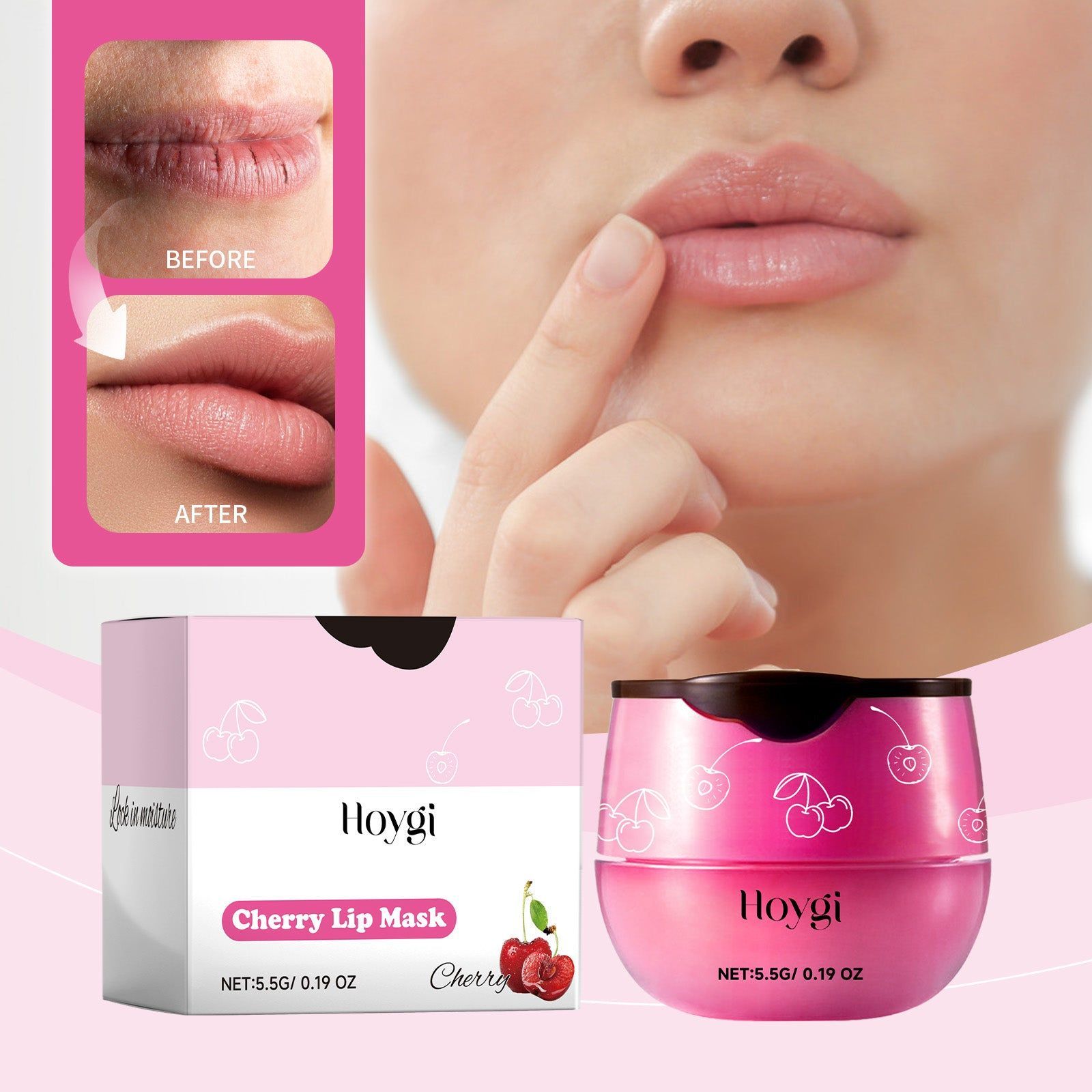Cherry Lip Mask for Fading Lip Lines, Deep Moisturizer, Anti-Cracking, Lip Repair ,5.5g