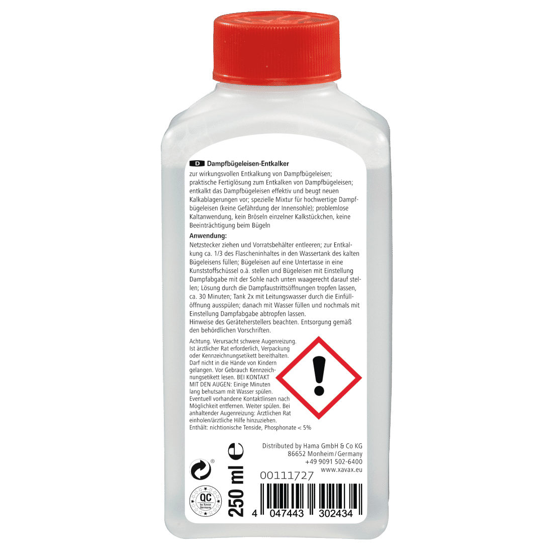 XAVAX 111727 Descaler for Steam Irons, 250 ml