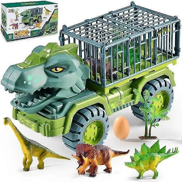 Dinosaurs Transporter Truck Toy With 15 Pcs Mini Dinosaurs Animals For Children 3 Years 4 Years 5 Years