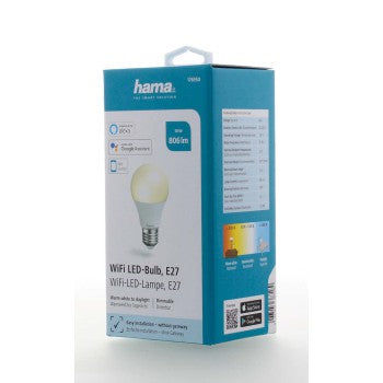 مصباح Hama 176550 WiFi-LED، E27، 10 وات، أبيض، قابل للتعتيم