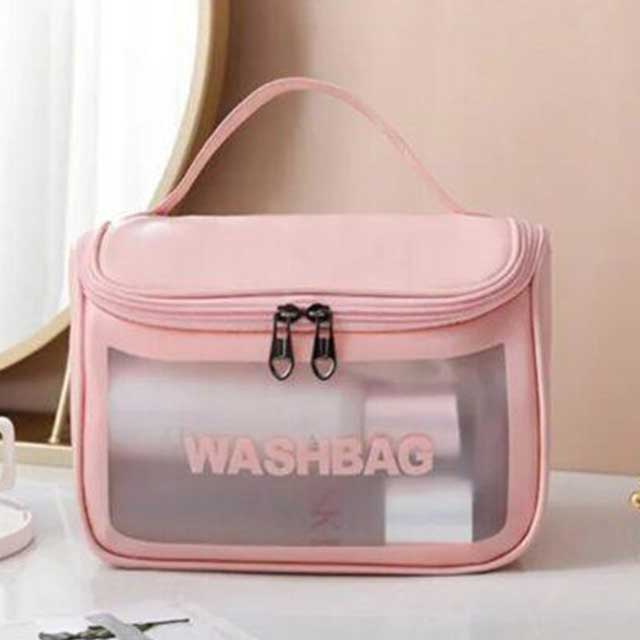 Large Capacity Portable Waterproof Transparent PVC Women Cosmetic Bag - Travel Organizer for Makeup & Toiletries