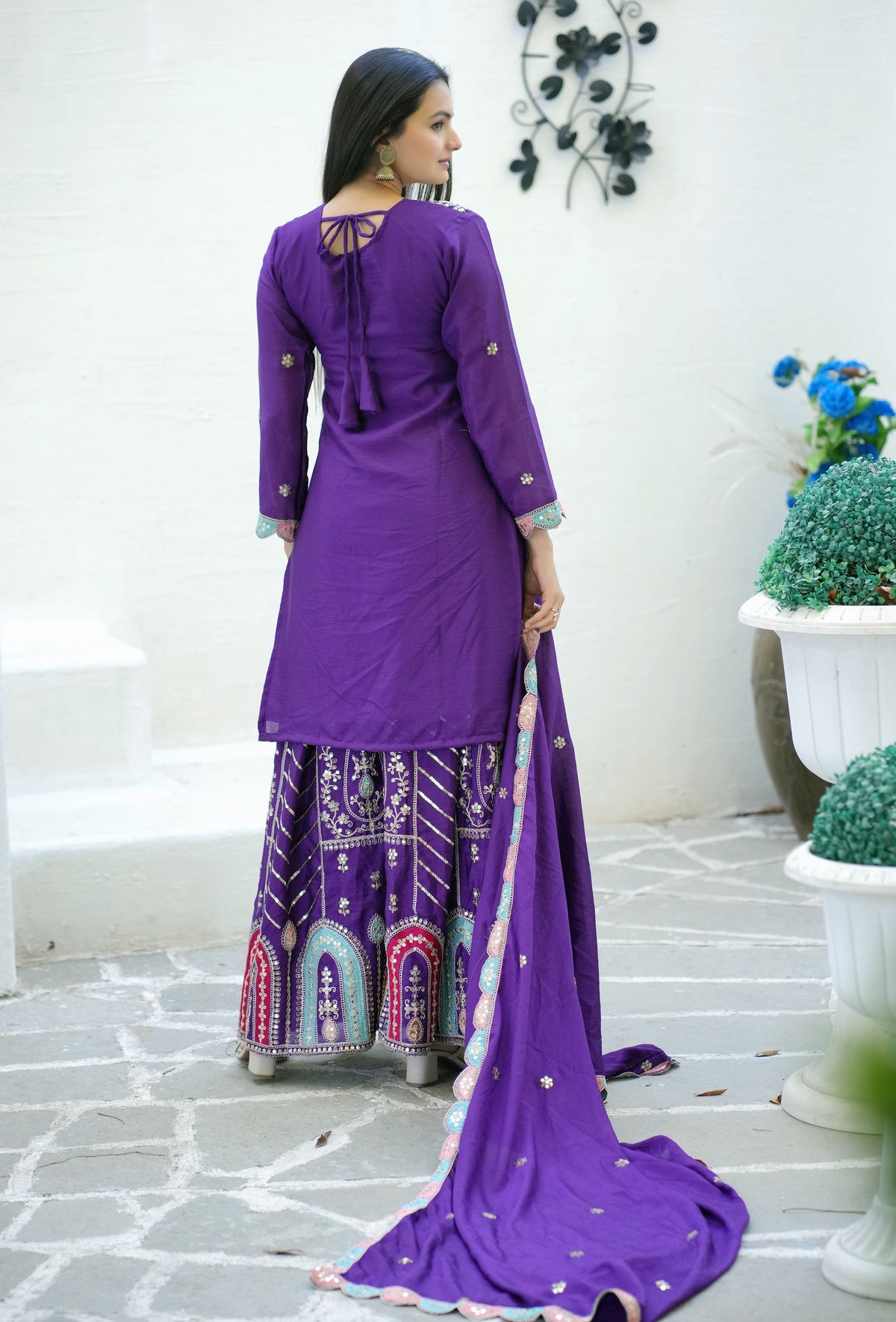 Fab Zone Women's Sequin Embroidered Kurti Suit For Parties