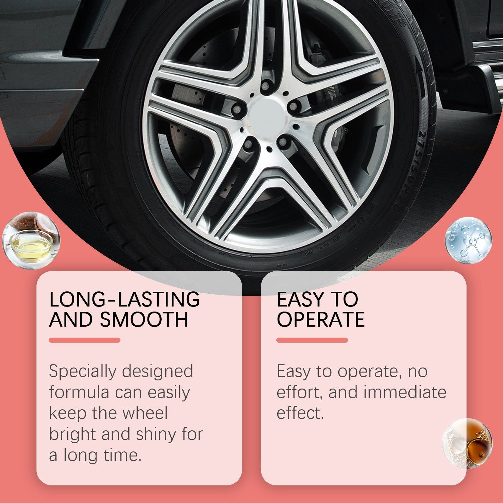 Car Wheel Cleaner, Tire Shine, Easy Car Cleaning, SUV & Car Detailing, Long-lasting Brightness ,237ml