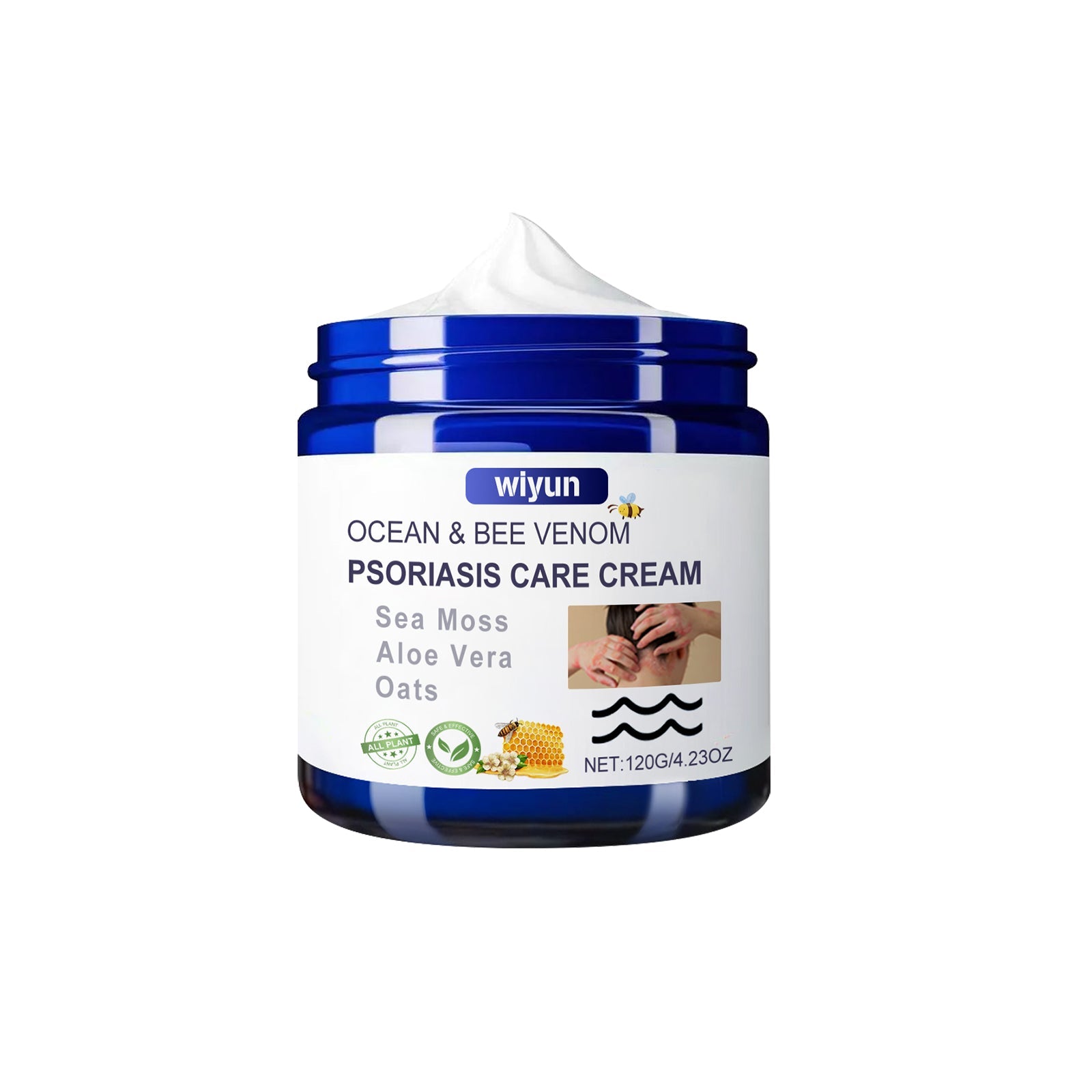 Bee Venom Skin Care Cream for Red Itchy Skin, Moisturizing, Anti-Itchy, Psoriasis Relief ,120g