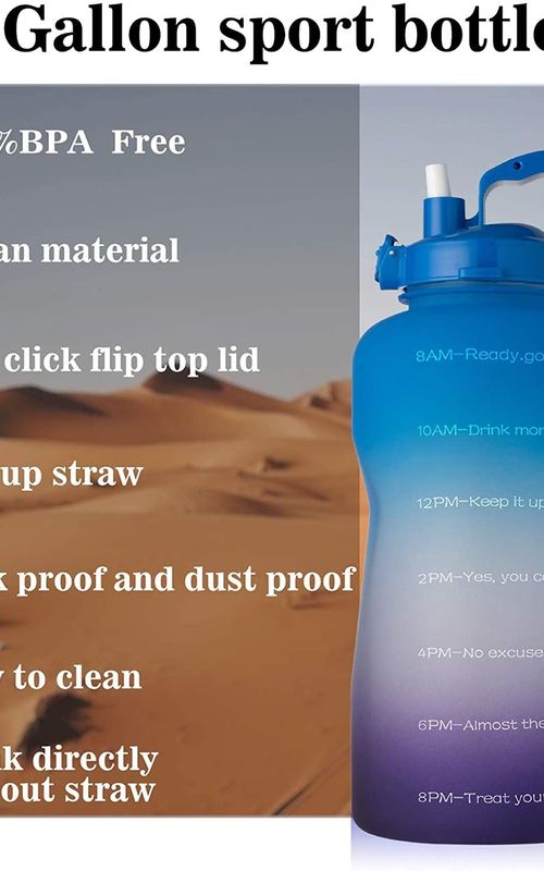Large Capacity Water Bottle Gradient Fitness Sports Water jug With Time Marker