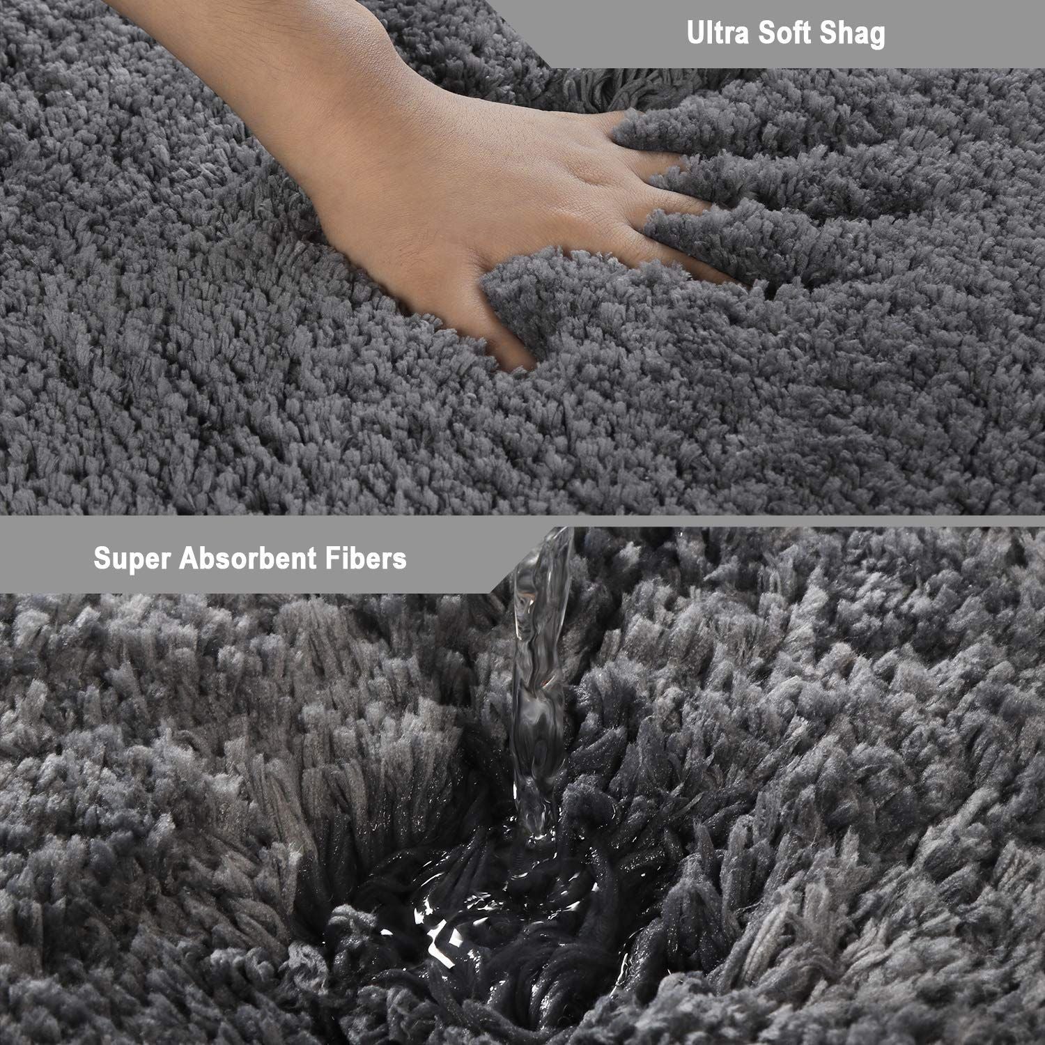 Fluffy Washable Non Slip Seavish Round Shag Rug