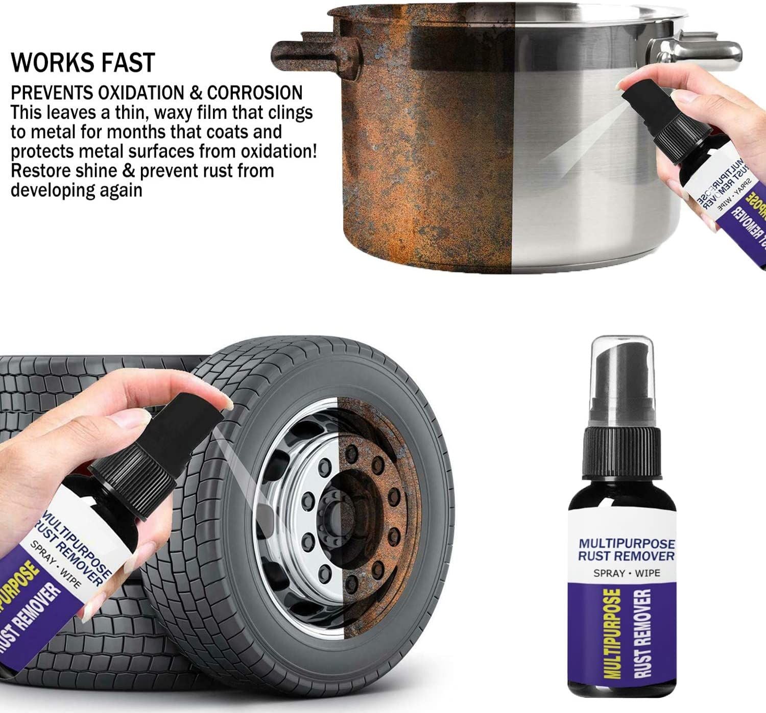 2pcs Rust Remover Spray Multipurpose Car Maintenance Cleaner Derusting Spray