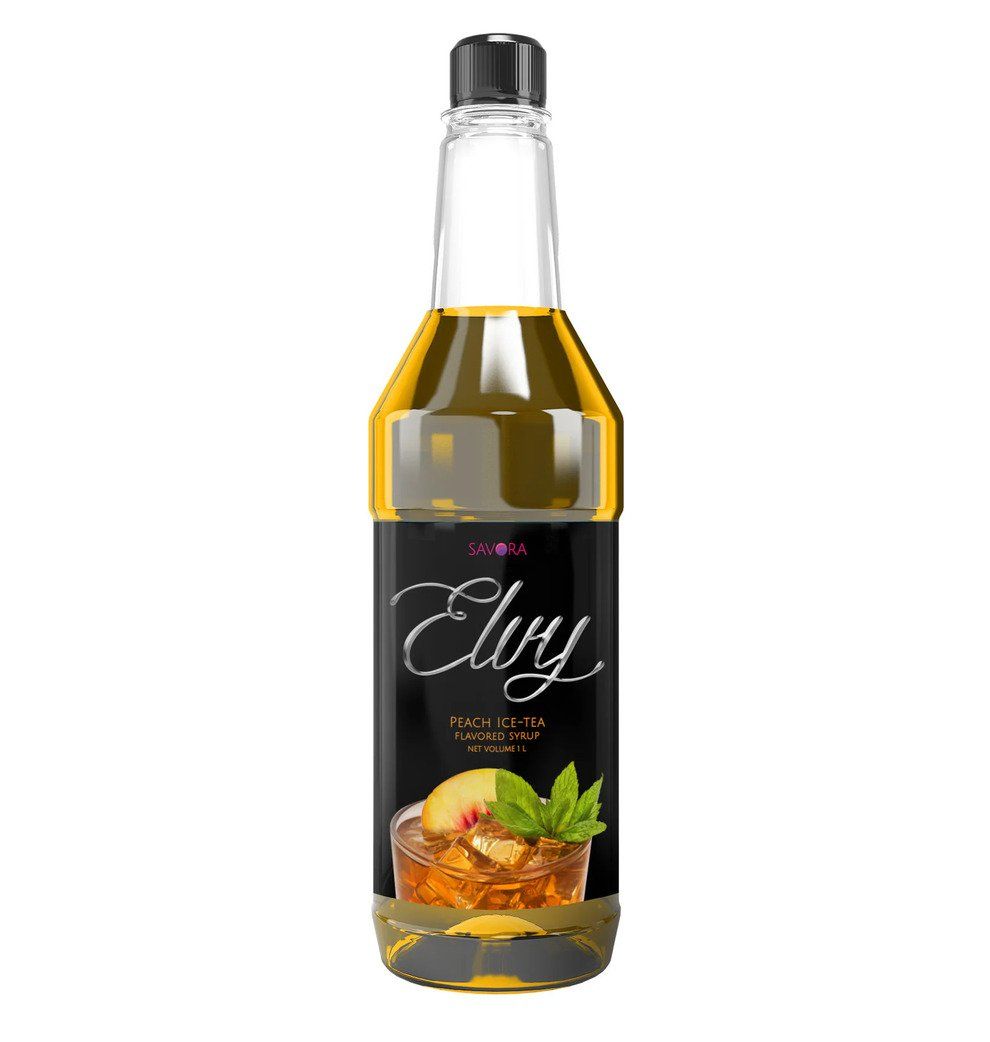 Elvy Peach Flavored Syrup 1 Litre