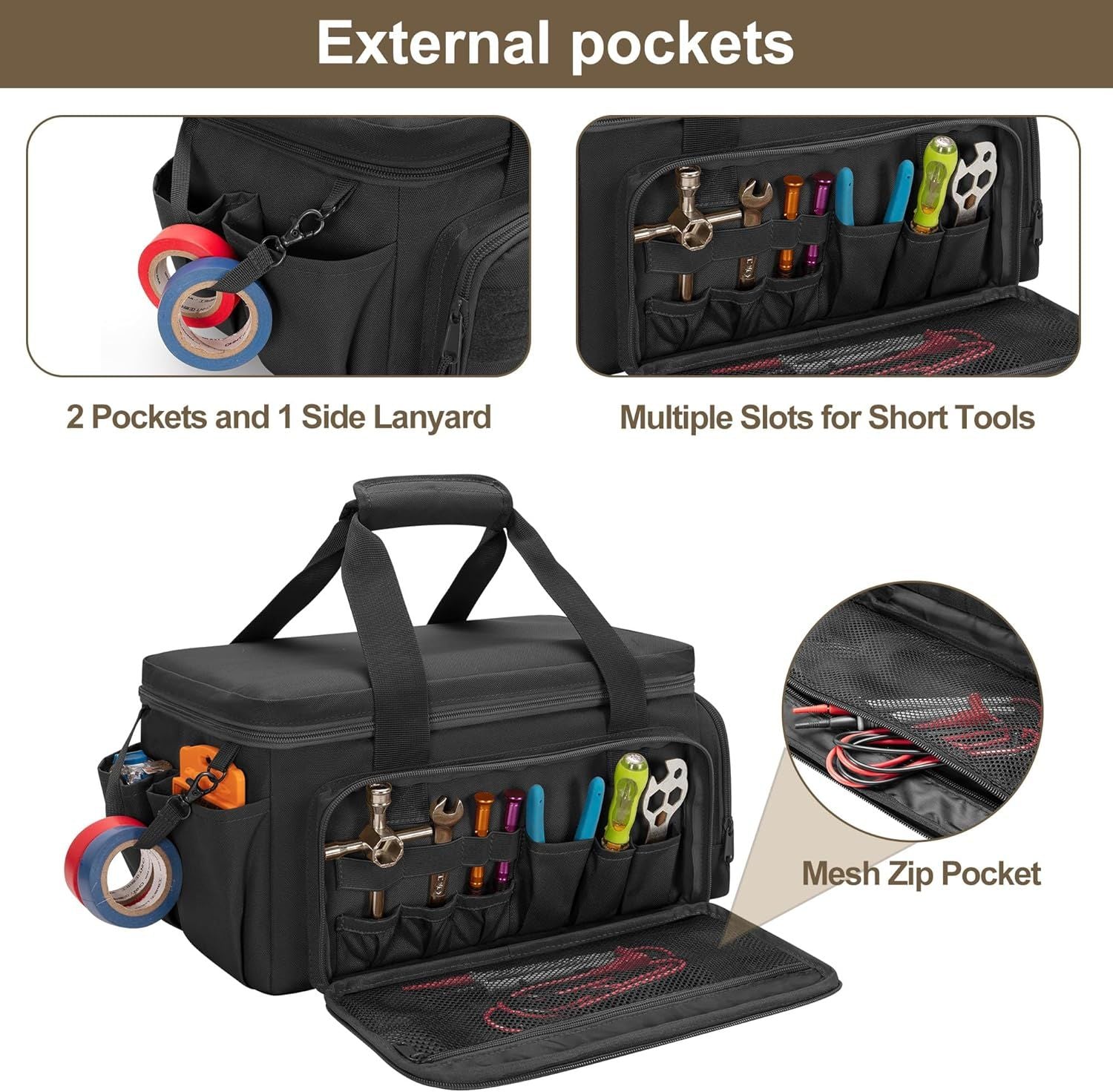 Tool Bag Hand Tool Storage Organizer Multi Functional Work Tote  for Men