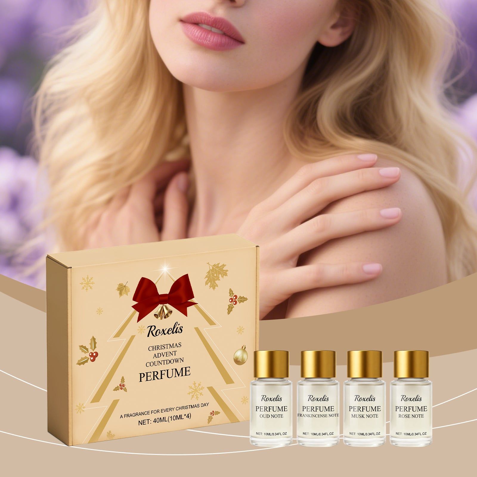 Christmas Fragrance Gift Box, Warm Woody Scent, Perfect Holiday Gift ,1 set