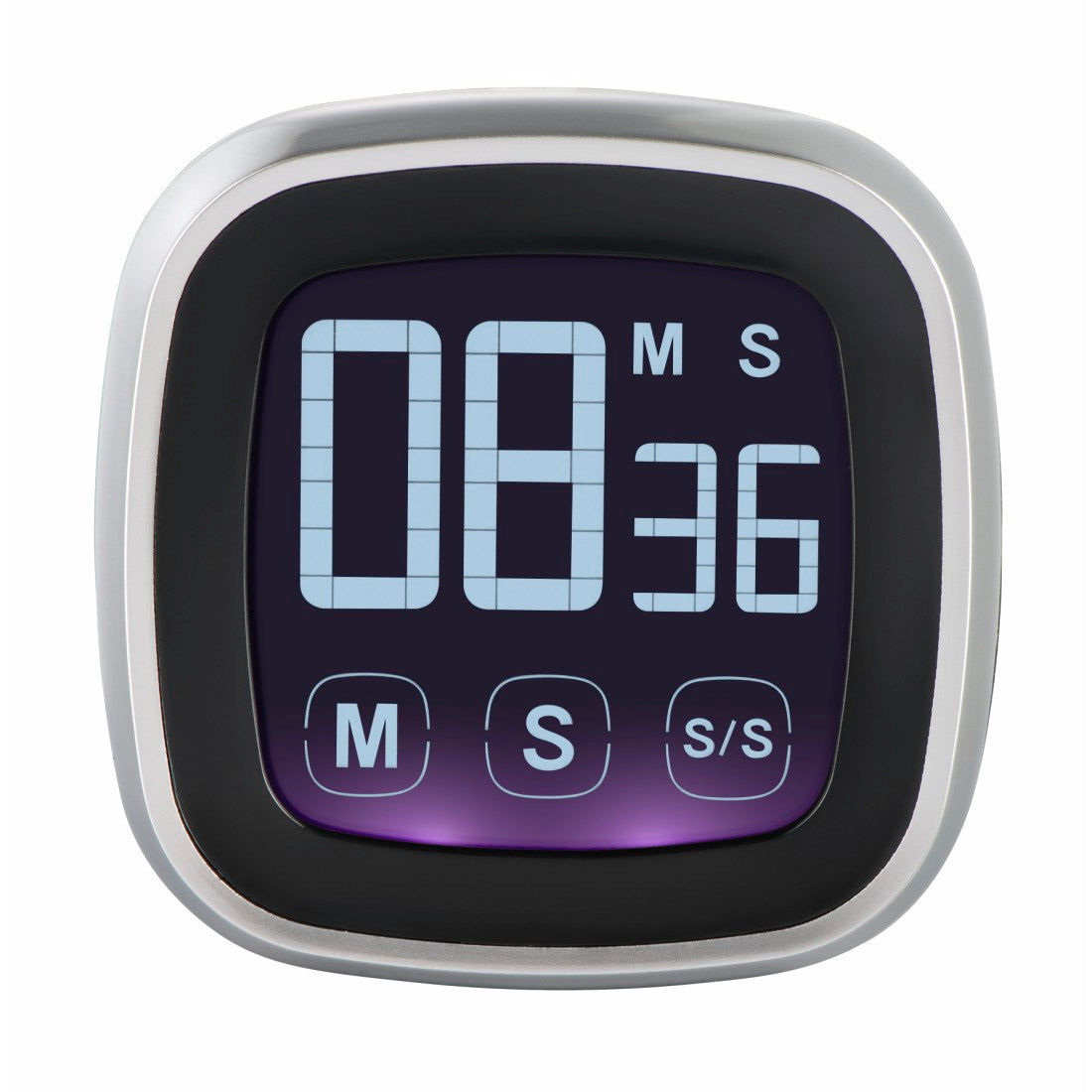 XAVAX 95321 "Touch" مؤقت مطبخ، رقمي، فضي/أسود