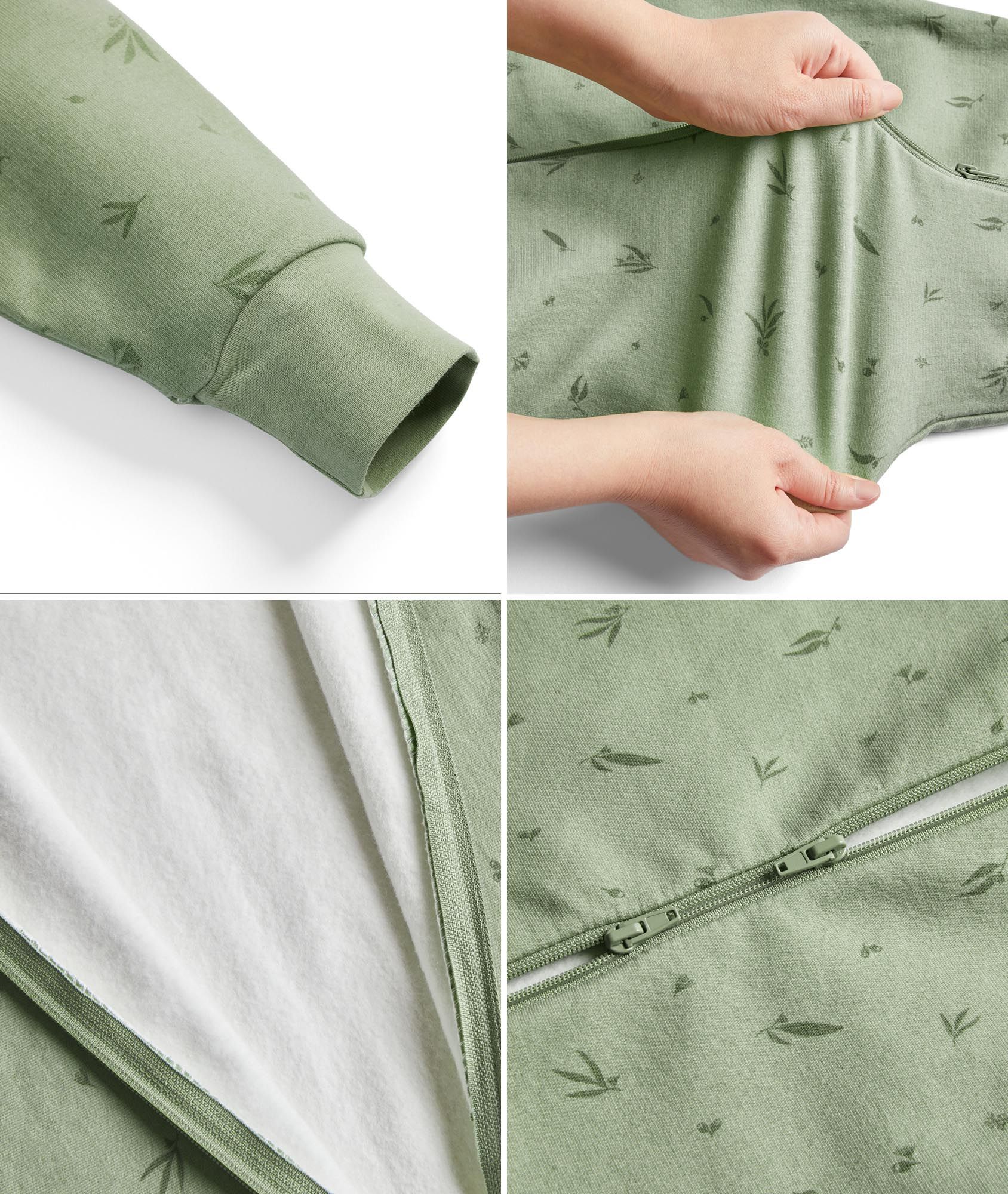 Jersey Sleeping Bag 1.0 TOG Sleeved Willow(3-12M)