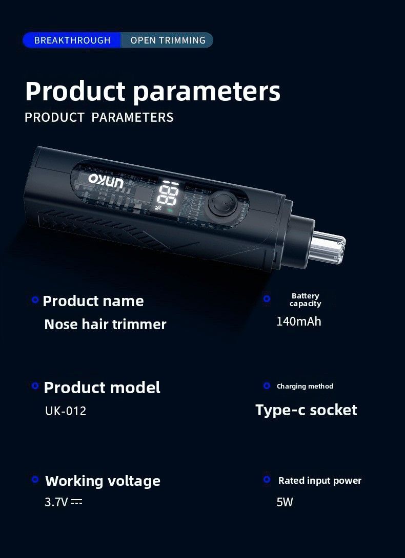 USB Nose Hair Trimmer for Men and Women