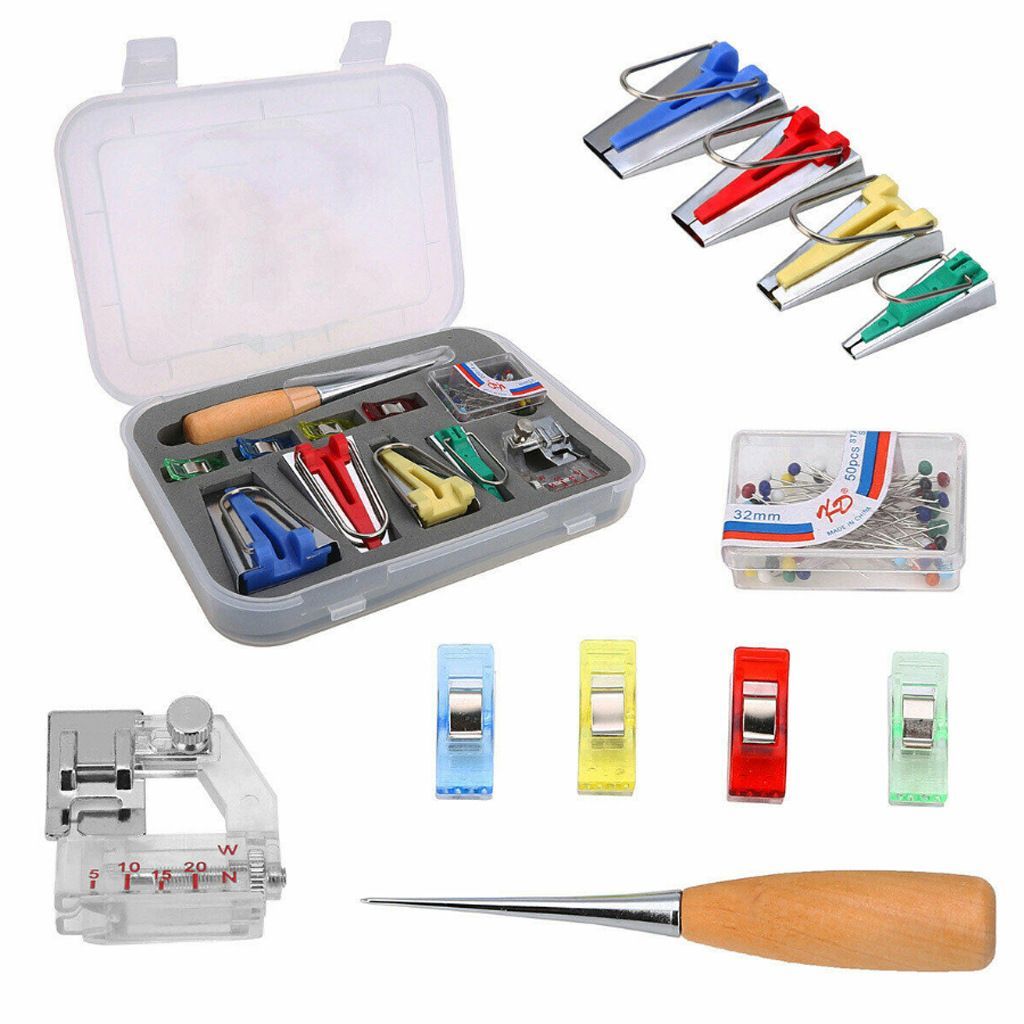 Bias Tape Maker Kit Set Sewing Machine Hemming Device DIY Sewing Tools
