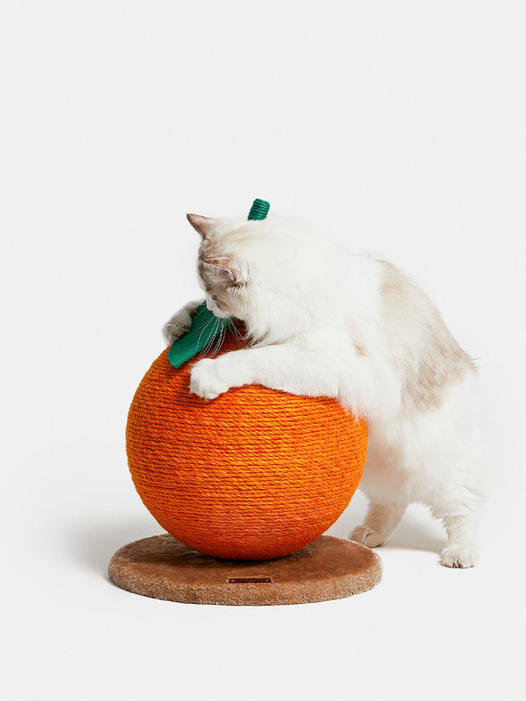 Tangerine Cat Scratching Ball