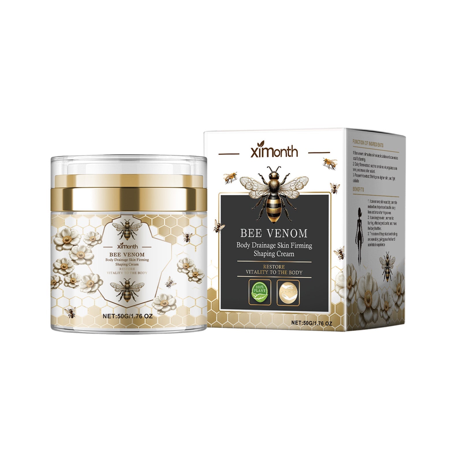 Bee Venom Slimming Cream, Body Shaping, Fat Burner, Lymphatic Drainage, Fast Results ,50g