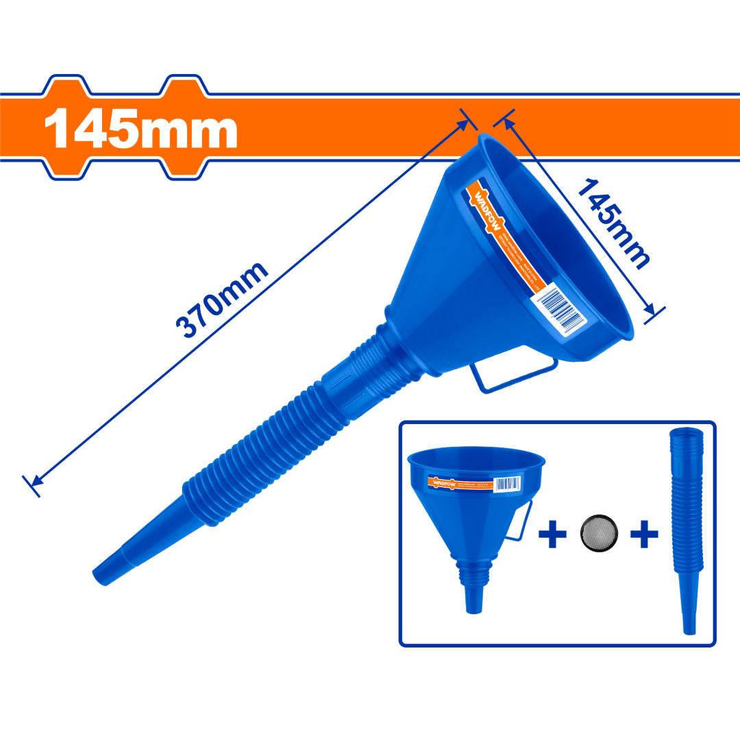 WADFOW 2-in-1 Flexible Funnel with Handle, PP+PE, 145 × 370 mm, Liquid Transfer Tool