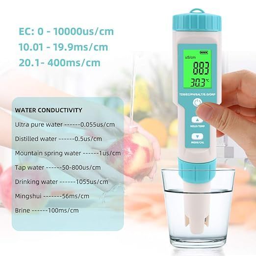 7 in 1 PH Meter Gomass 0.01 High Accuracy ph Tester Digital for Water