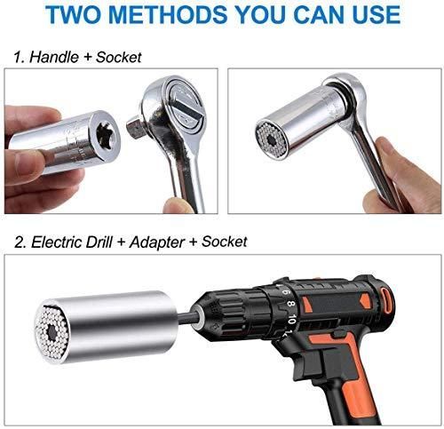 7-19mm Universal Socket Wrench Set Power Drill Ratchet Bushing Spanner Multifunction Hand Tools